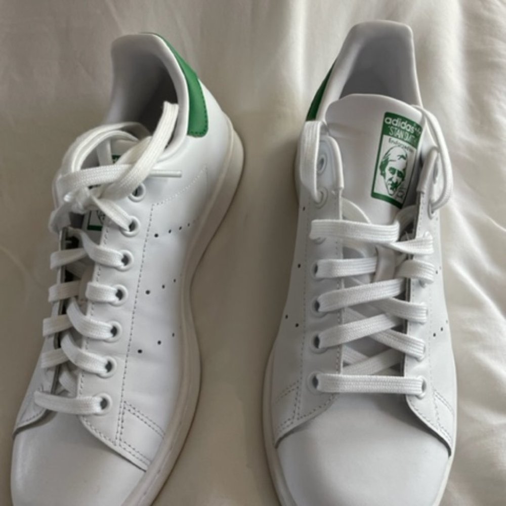 Adidas White & Green Stan Smith Shoes